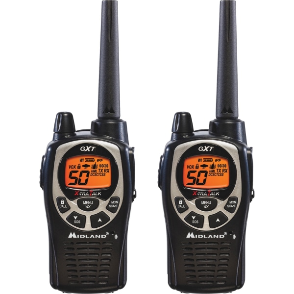 Midland - X-TRA TALK 36-Mile, 50-Channel FRS/GMRS 2-Way Radios (Pair) - Black