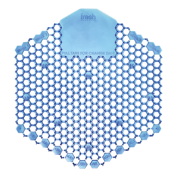 FRESH PRODUCTS Wave 3D Urinal Deodorizer Screen Blue Cotton Blossom 10 Screens/Box 3WDS60CBLBX