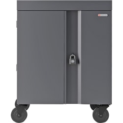 Bretford CUBE Cart - 2 Shelf - 4 Casters - Steel - 30" Width x 26.5" Depth x 37.5" Height - Charcoal - For 32 Devices