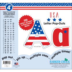 Barker Creek® Letter Pop-Outs, 4", USA, Set Of 255