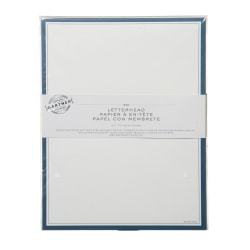 Gartner™ Studios Stationery, 8 1/2" x 11", Navy/White, Pack Of 100 Sheets