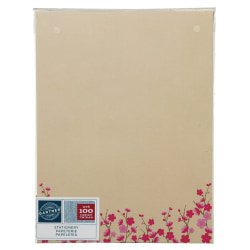 Gartner™ Studios Stationery, 8 1/2" x 11", Ivory/Pink Flower, Pack Of 100 Sheets