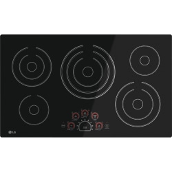 LG LCE3610SB Electric Cooktop - 5 Cooking Element(s) Gas Element - 3000 W Electric Element - Glass Ceramic Cooktop - Black