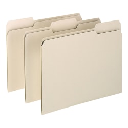 Oxford® 1/3-Cut File Folders, Letter Size, Assorted Positions, Manila, Box Of 100