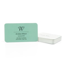 Full-Color Luxury Heavyweight Business Cards, White Core, Round Corners, 2-Sided, 3-1/2" x 2", Box Of 50