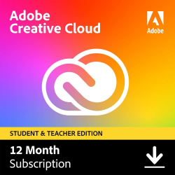 Adobe® Creative Cloud® Student & Teacher Edition Membership, 1-Year Subscription, Download