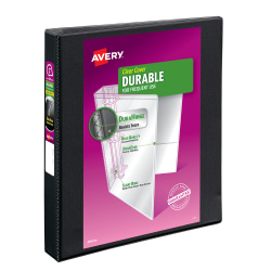 Avery® Durable View 3-Ring Binder, 1" Slant Rings, Black