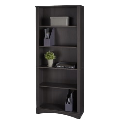 Realspace® Pelingo 72"H 5-Shelf Bookcase, Dark Gray