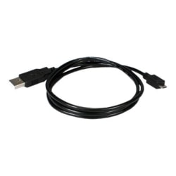 QVS Micro-USB Sync & Charger High Speed Cable - 16.40 ft - First End: 1 x 4-pin USB 2.0 Type A - Male - Second End: 1 x 5-pin Micro USB 2.0 Type B - Male - Gold-flash Plated Contact - Black