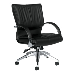 Global® Softcurve™ Bonded Leather Mid-Back Tilter Chair, Black