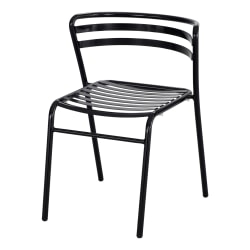 Safco® CoGo™ Steel Seat Stacking Chair, 16 1/2" Seat Width, Black Seat/Black Frame, Quantity: 2