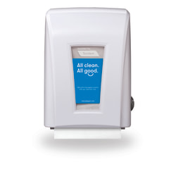 Cascades PRO® Tandem®+ Mechanical No-Touch Hand Towel Dispenser, 15 1/5"H x 11 1/5"W x 9"D, White