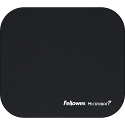 Fellowes® Microban® Ultra-Thin Mouse Pad, 0.13"H x 9"W x 8"D, Black