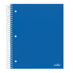 Office Depot® Brand Stellar Poly Notebook, 8-1/2" x 11", 3 Subject, College Ruled, 150 Sheets, Blue