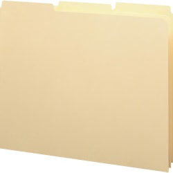 Smead® 1/3-Cut Manila Self Tab File Guides, Letter Size, Manila, Box Of 100