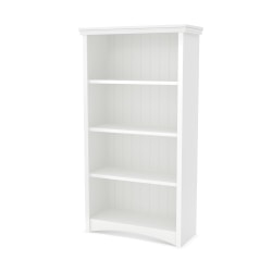South Shore Gascony 58"H 4-Shelf Bookcase, Pure White