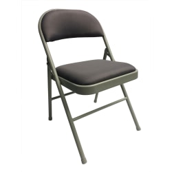 Realspace® Upholstered Padded Folding Chair, Gray