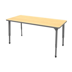 Marco Group™ Apex™ Series Rectangle Adjustable Table, 30"H 72"W x 30"D, Maple/Gray
