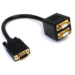 StarTech.com VGA to 2xVGA Video Splitter Cable, 1 ft