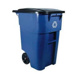 Rubbermaid® Square Brute Big Wheel Container, 50 Gallons, Blue