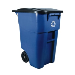 Rubbermaid® Square Brute Big Wheel Container, 50 Gallons, Blue