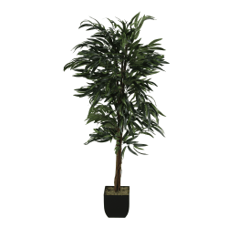 Realspace™ 6' Weeping Ficus Tree With Metal Planter, Black/Green