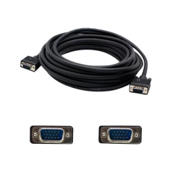 AddOn 50ft VGA Cable - VGA cable - HD-15 (VGA), mini-phone stereo 3.5 mm (M) to HD-15 (VGA), mini-phone stereo 3.5 mm (M) - 49 ft - black