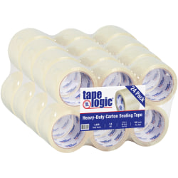 Tape Logic® #350 Industrial Acrylic Tape, 3" Core, 3" x 55 Yd., Clear, Case Of 24