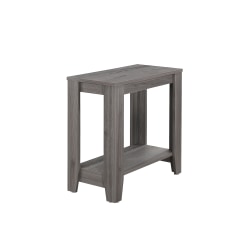 Monarch Specialties Side Table, With Shelf, Rectangle, Gray