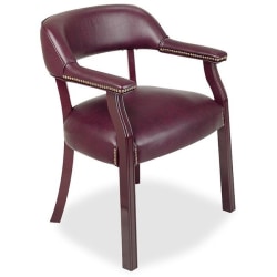 Lorell® Berkeley Traditional Captain Side Chair, Oxblood/Burgundy