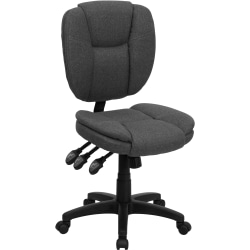Flash Furniture Fabric Mid-Back Multifunction Ergonomic Swivel Task Chair, Gray/Black