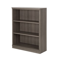 South Shore Morgan 45"H 3-Shelf Bookcase, Gray Maple