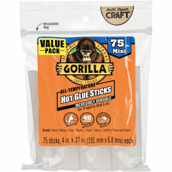 Gorilla Mini Hot Glue Sticks - Clear - 1 Pack