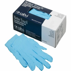 SKILCRAFT® Medical-Grade Synthetic Gloves, 4 mil x 9.5"L, Right/Left Hand, Nitrile, Blue, Non-Sterile, Large, 100 Gloves/Box, 10 / Carton