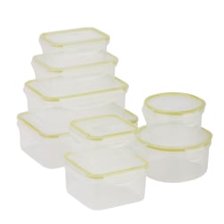 Honey-Can-Do 16-Piece Locking Food Container Set, 0.3 - 1.6 Qt, Clear