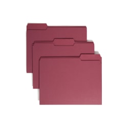 Smead® Color File Folders, Letter Size, 1/3 Cut, Maroon, Box Of 100