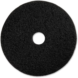 Genuine Joe Black Floor Stripping Pad - 19" Diameter - 5/Carton x 19" Diameter x 1" Thickness - Stripping, Floor - 175 rpm to 350 rpm Speed Supported - Resilient, Heavy Duty, Flexible, Dirt Remover, Long Lasting, Abrasive, Rotate - Fiber, Resin - Black