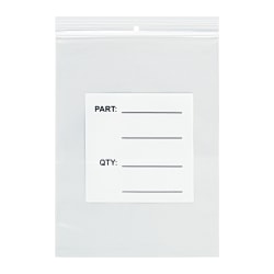 Office Depot® Brand 4 Mil Parts Bags w/ Hang Holes, 12" x 15", Clear, Case Of 500