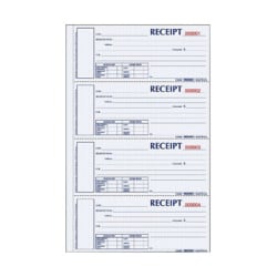 Rediform Hardbound Numbered Money Receipt Books - 200 Sheet(s) - 3 Part - Carbonless Copy - 2.75"x6.87" Form Size - S1657NCL