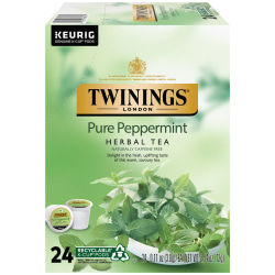 Twinings of London Pure Peppermint Tea Single-Serve K-Cup Pods, 0.11 Oz, Box Of 24