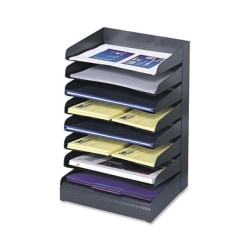 Safco® Steel Desk Tray Sorter, 8 Shelf, 17 3/4"H x 12"W x 9 1/2"D, Black