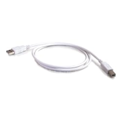 C2G 3.3ft USB to USB B Cable - USB A to USB B - USB 2.0 - White - M/M - Type A Male - Type B Male - 3ft - White