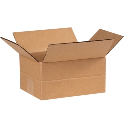 Partners Brand Multi-Depth Corrugated Boxes, 4" x 8" x 6", Kraft, Pack Of 25
