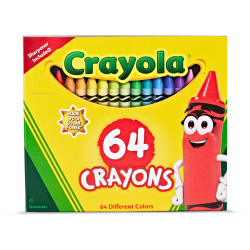 Crayola® Standard Crayons With Built-In Sharpener, Assorted Colors, Box Of 64 Crayons