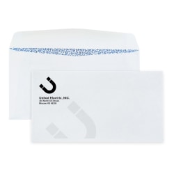 Custom #6-3/4, 1-Color, Security Tint Business Envelopes, 3-5/8" x 6-1/2", White Wove, Box of 500