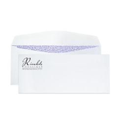 Custom #9, 1-Color, Security Tint Business Envelopes, 3-7/8" x 8-7/8", White Wove, Box of 500