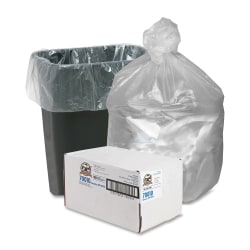 Genuine Joe Trash Bags 23 gal 43 H x 28 12 W 70percent Recycled Black 150  Bags - Office Depot