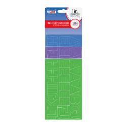 Creative Start® Self-Adhesive Letters, Numbers and Symbols, 1", Helvetica, Blue, Purple and Green, Pack Of 384