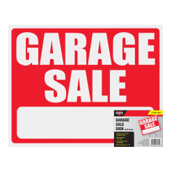 Cosco® "Garage Sale" Sign With Stake Kit, 15" x 19", Red/White