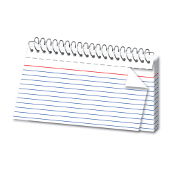 Office Depot® Brand Spiral Ruled Index Cards, 3" x 5", White, Pack Of 50
